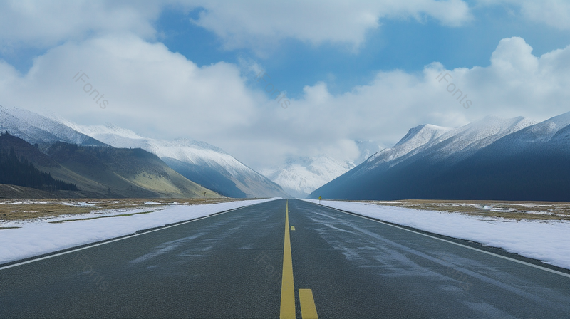 新疆雪山公路道路出行交通摄影,高清,摄影图,摄影图片,图片大全,摄影图免费下载